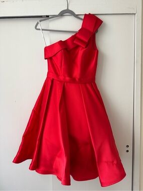 Jovani Red One-Shoulder Fit-and-Flare Dress